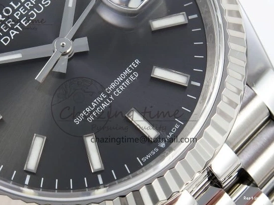 1229 HighQuality DateJust 36 126234 APF 1:1 Best Edition 904L Steel Gray Sitck Dial on SS Jubilee Bracelet VR 1595